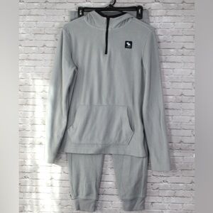 Abercrombie Kids 15/16 Youth 2 Piece Set Jogging suit Black Silver New